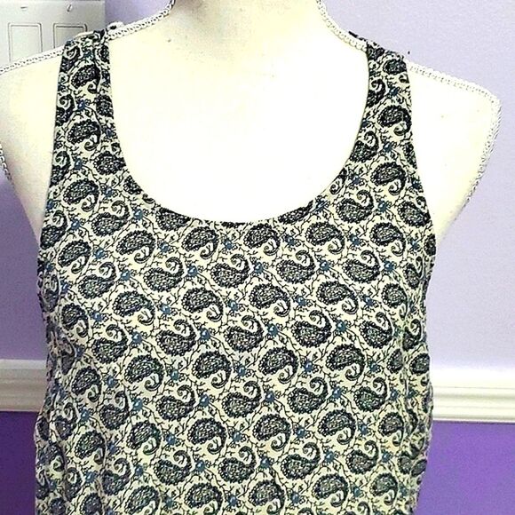 Rhapsody Navy & Cream Paisley Multipattern Lace Boho Flowy Mini Dress - Picture 2 of 8